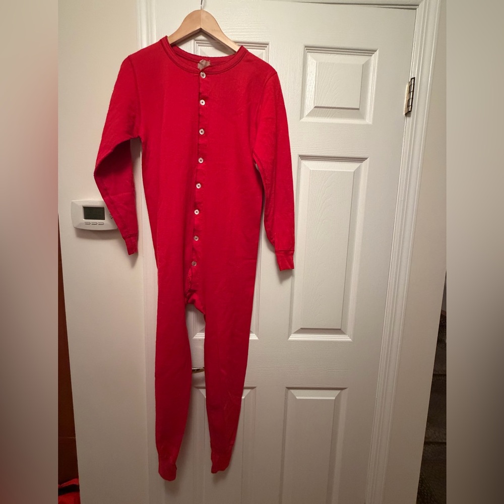 Vintage LL Bean One-piece Base Layer Sports Sleepwear Wool blend Size M Unisex
